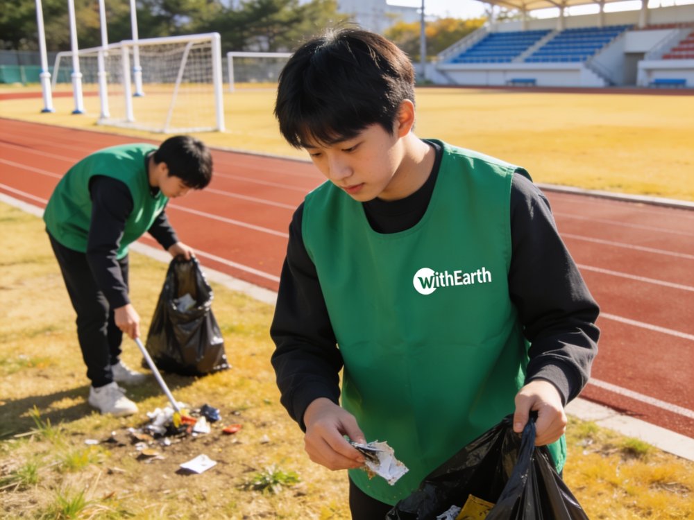 운동장 트랙 정화 활동