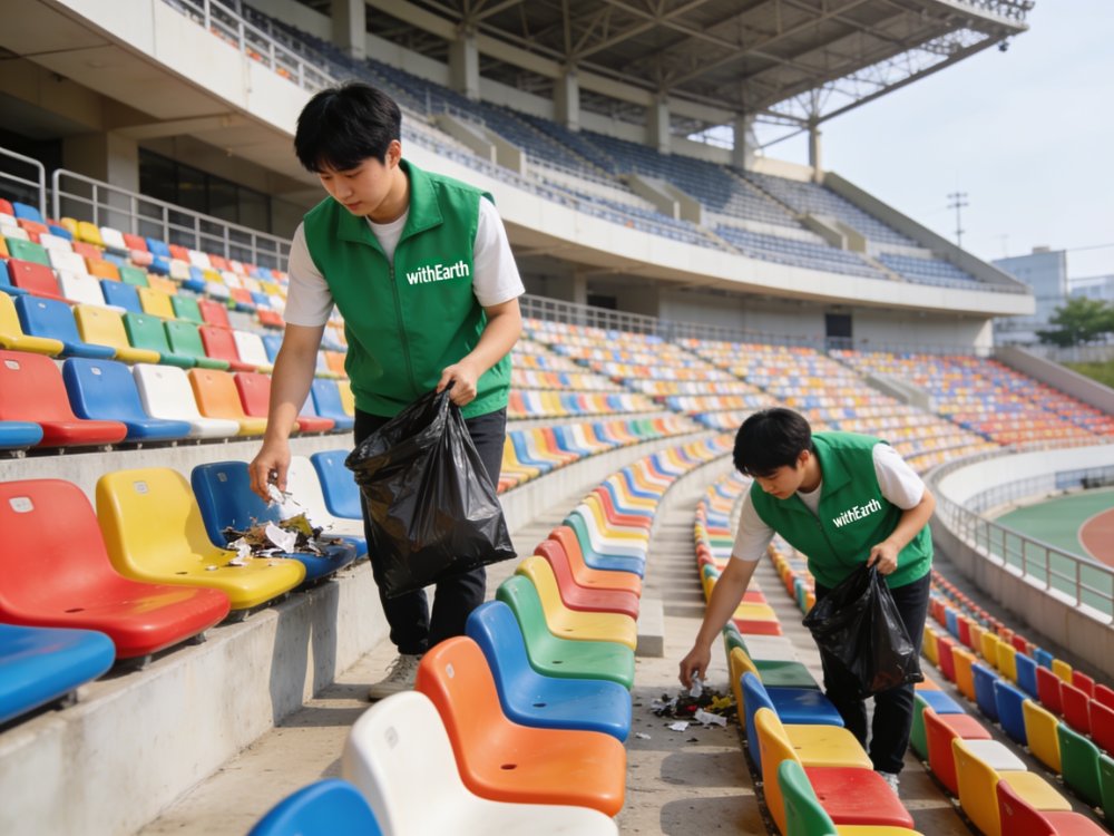 경기장 관중석 정화 활동